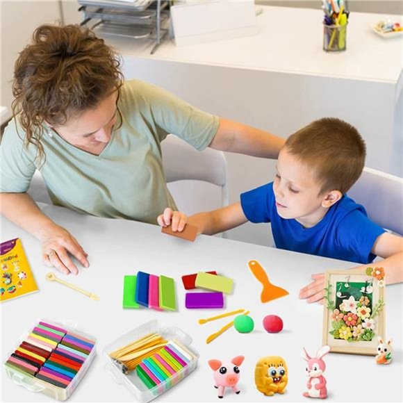 Polymer Clay 50 Colors, Modeling Clay for Kids Non-Toxic with Sculpting Tools - Picture 5 of 6